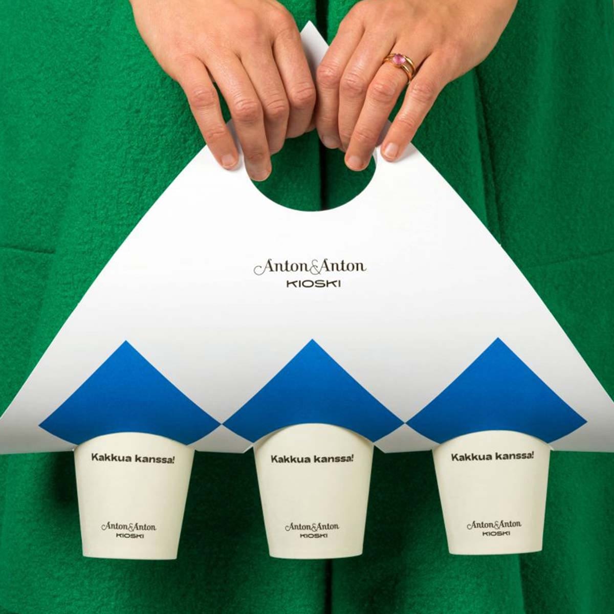 Branded biodegradable paper cups for Anton&Anton by Framme
