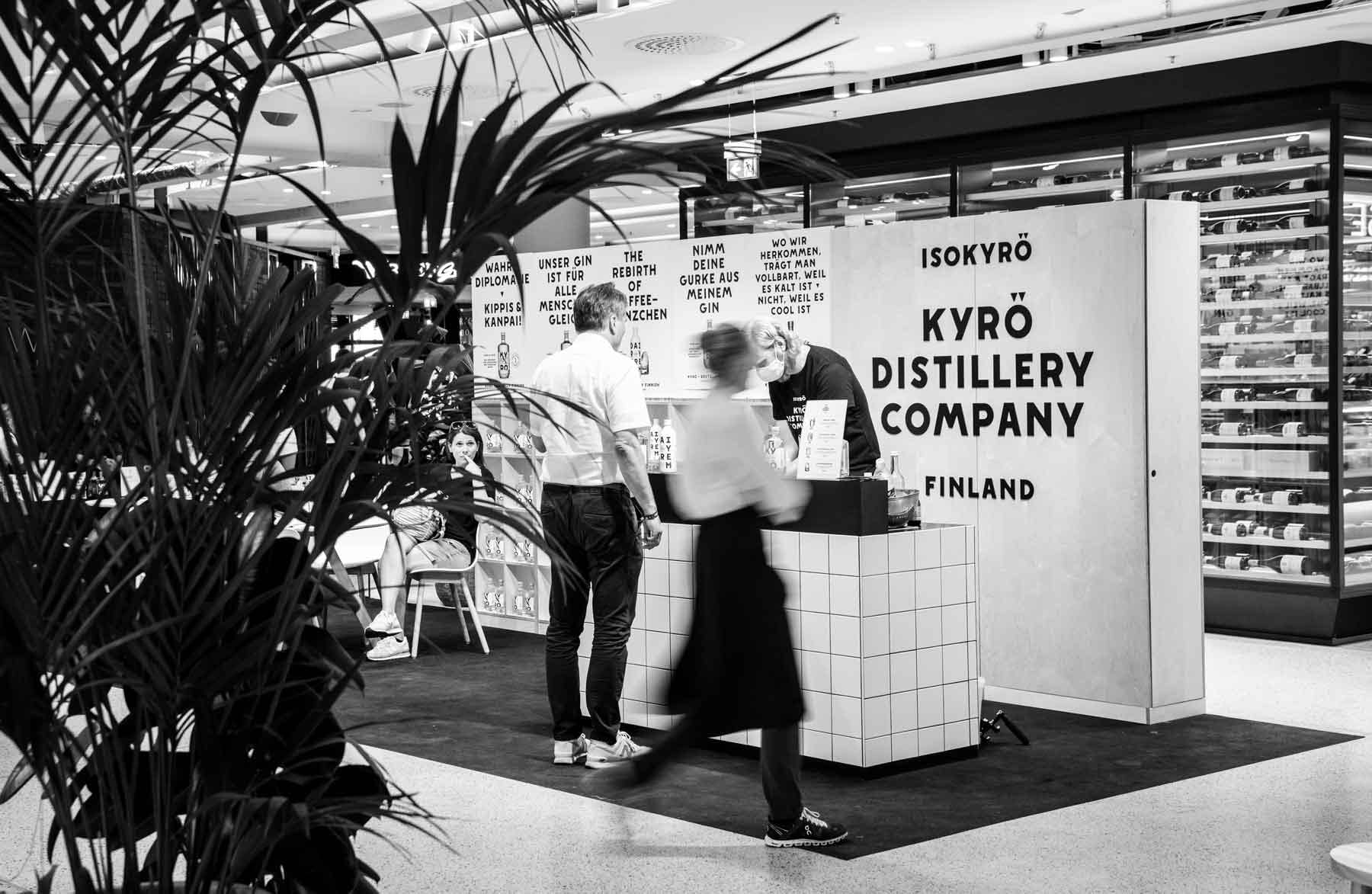 Kyrö Distillery popup bar at KaDeWe shopping mall by Framme and Tiina Rytkönen